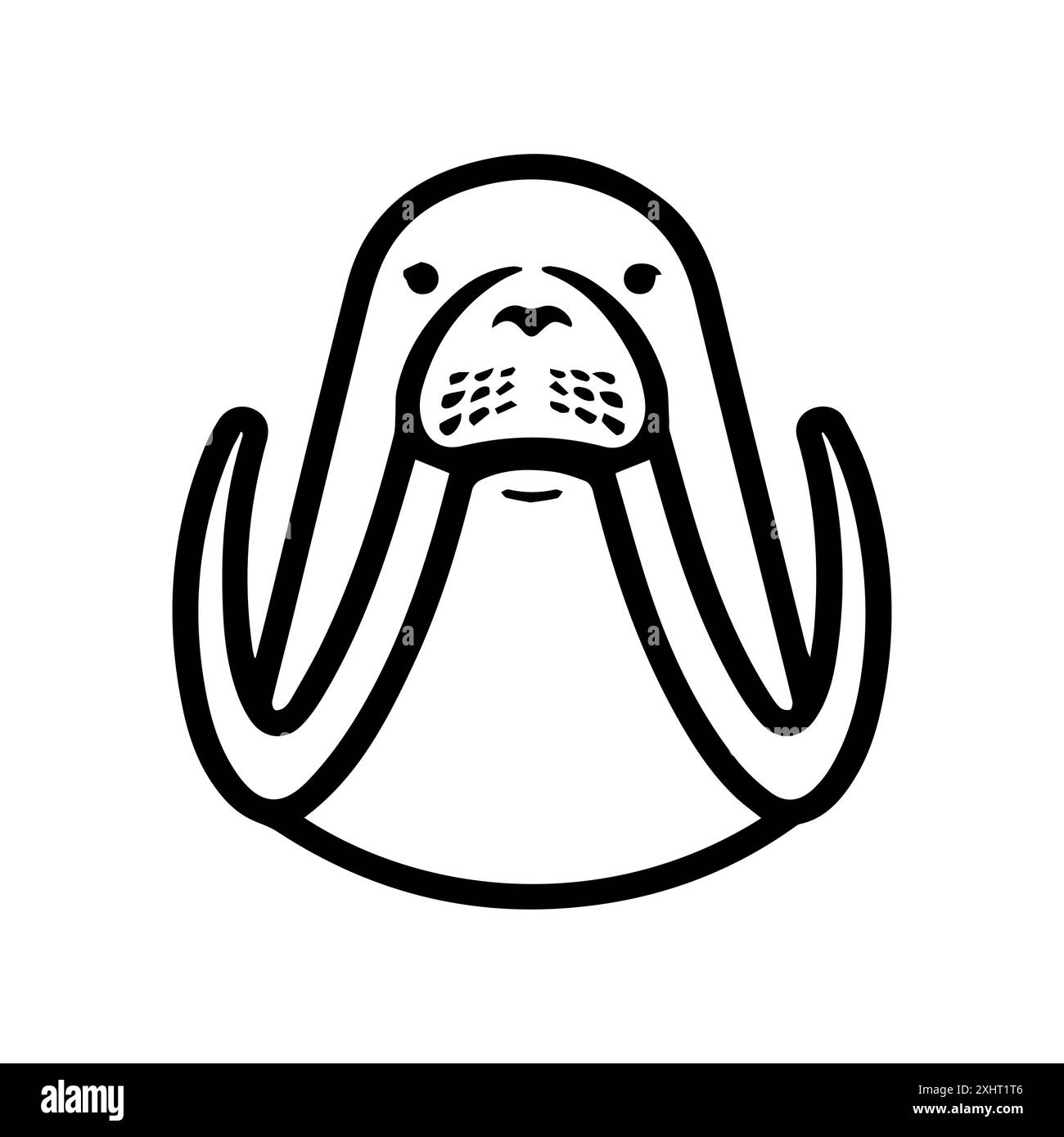 Walrosssymbol oder modernes Liniensymbol. Vektorgrafik und Ikonendesign mit auffälligen Konturen. Schwarz-weiß Pixel Perfect minimalistisches Symbol isoliert weiß Stock Vektor