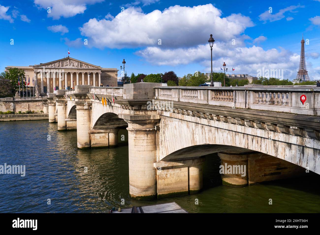 Die Nationalversammlung - Bourbon Palace, Assemblée nationale, Pont de la Concorde, seine, Paris, Frankreich Stockfoto