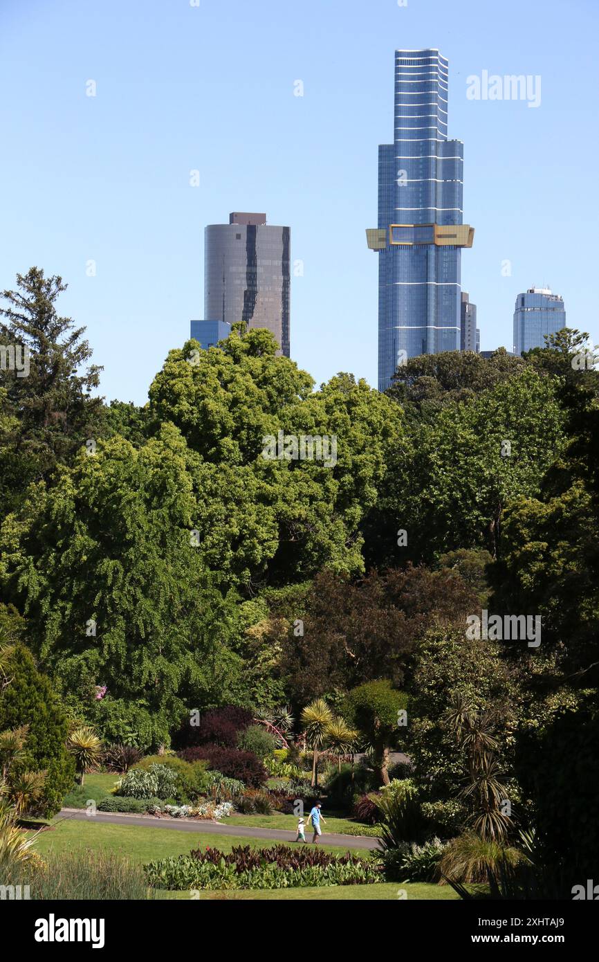 Royal Botanic Gardens of Victoria, Melbourne Australien. Allgemeine Szene der Gärten. Stockfoto