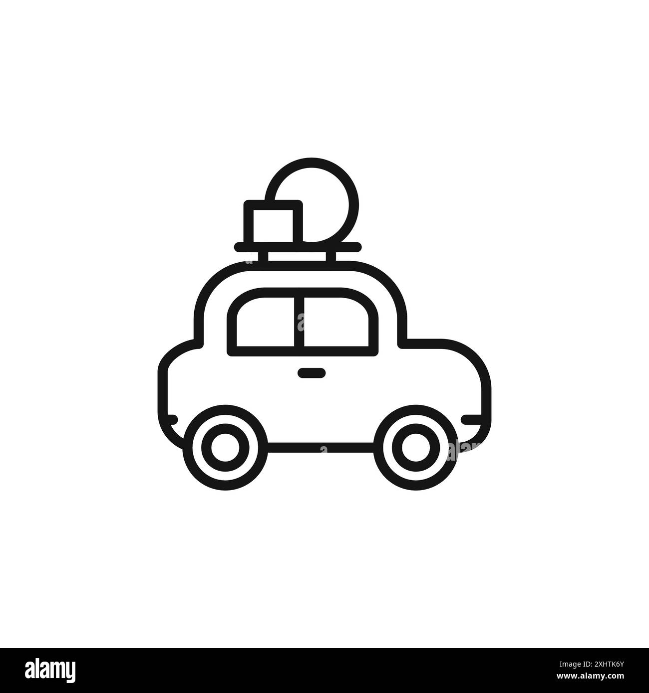 Camping Car Icon Kollektion oder Set in Schwarz-weiß Stock Vektor