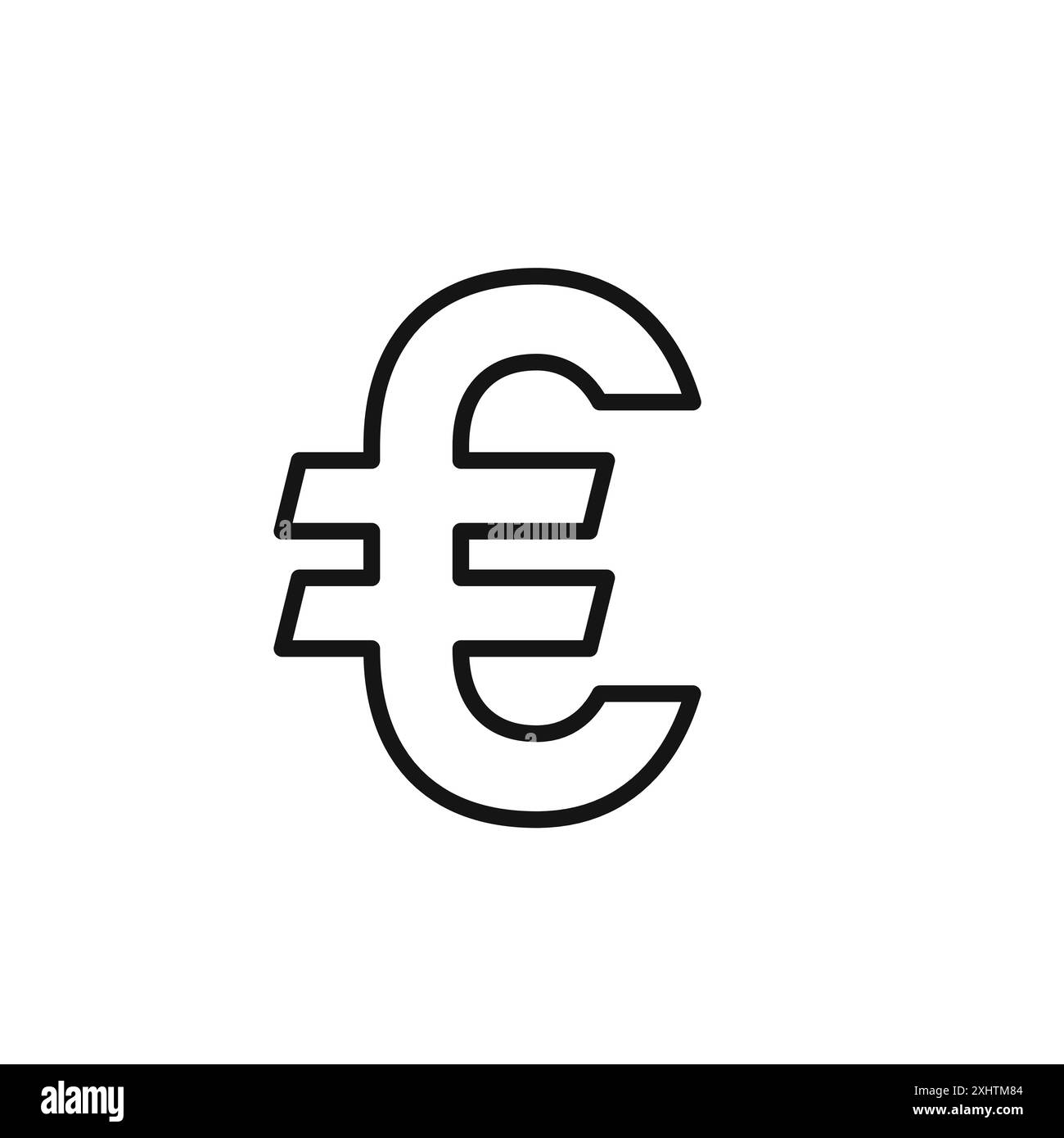 Euro-Zeichen-Symbol-Kollektion oder -Set in Schwarz-weiß Stock Vektor