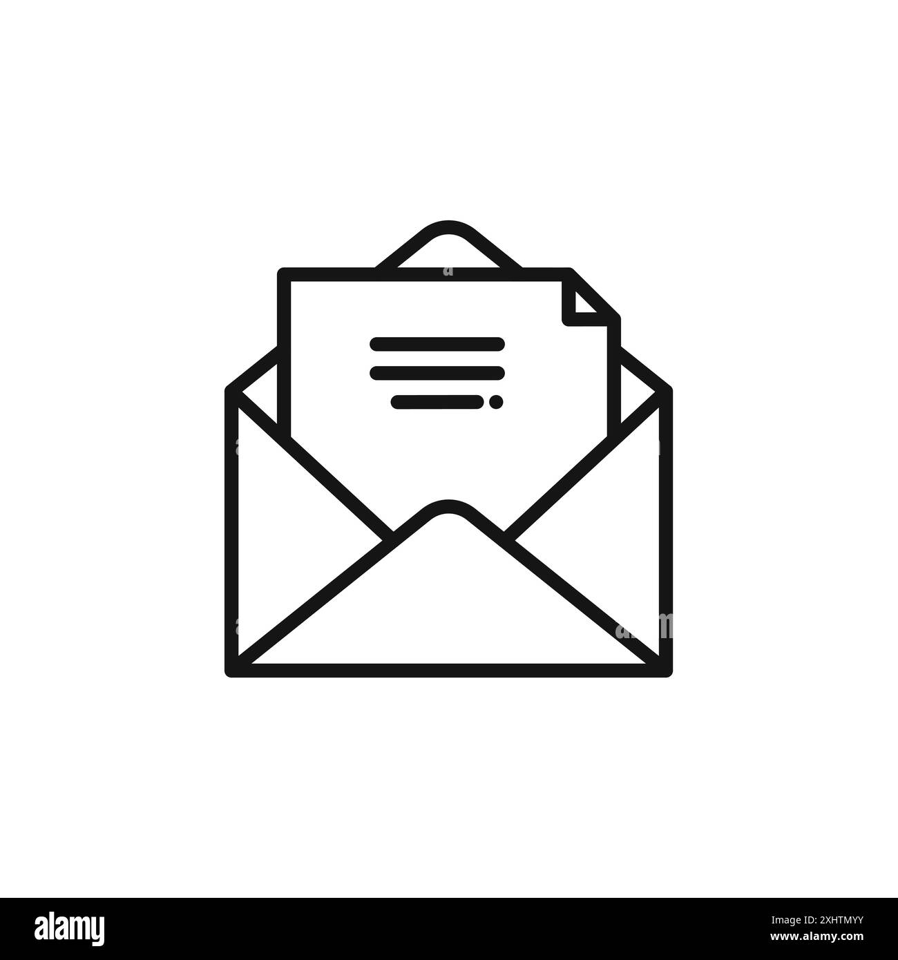 Symbol für E-Mail-Nachrichten in Schwarzweiß umrissen oder festlegen Stock Vektor