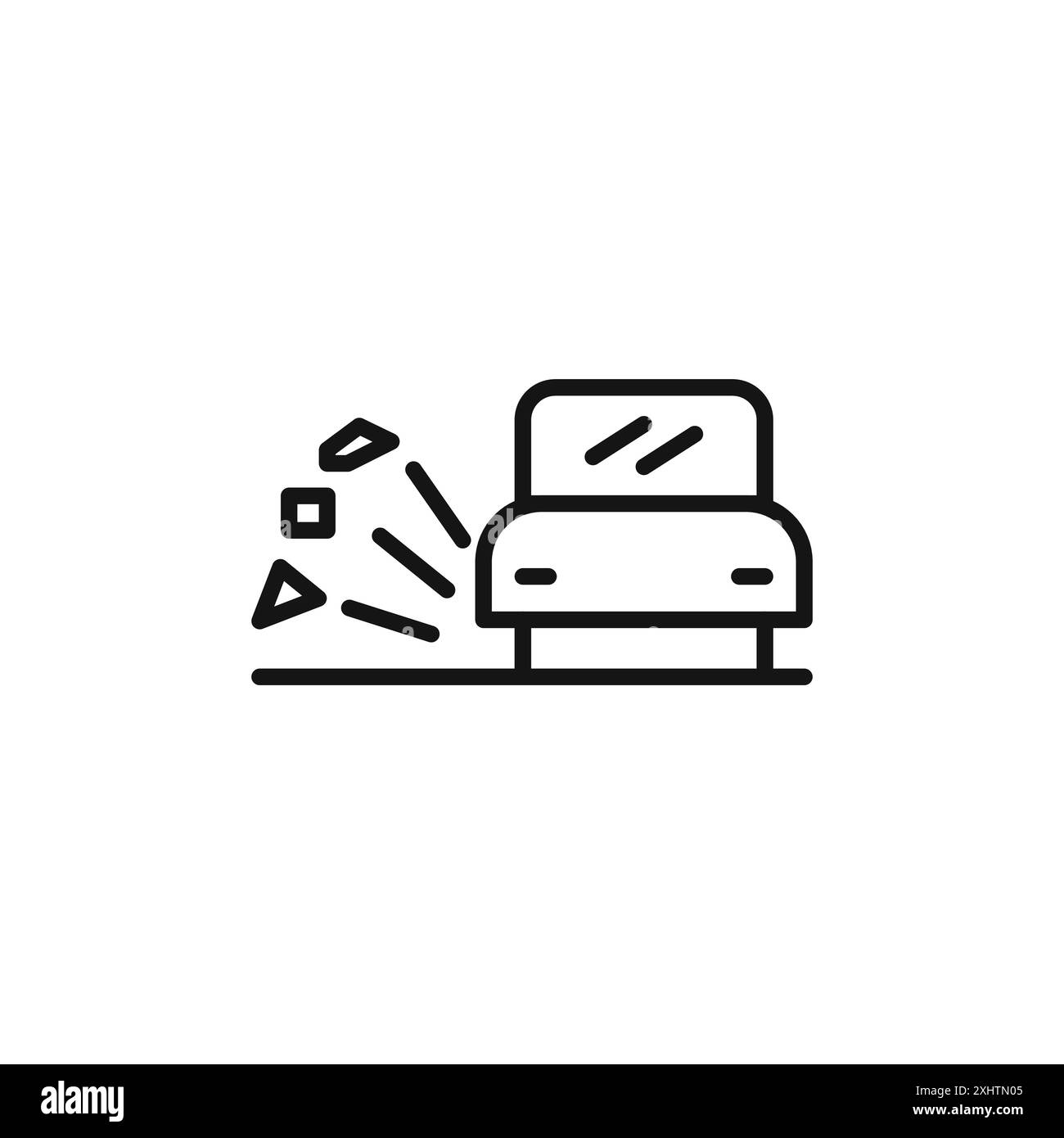 Lose Chippings Road Works Sign Icon steht für eine Kollektion oder ein Set in Schwarz-weiß Stock Vektor