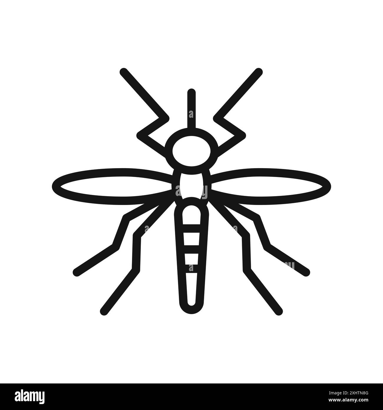 Malaria Icon Outline Kollektion oder Set in Schwarz-weiß Stock Vektor