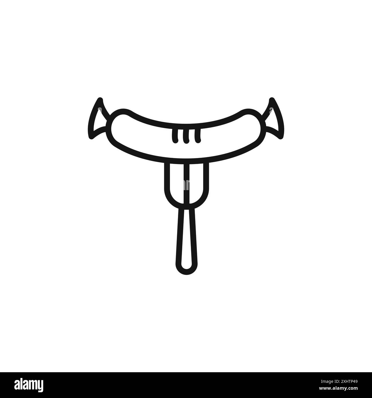 Sausage Icon Outline Kollektion oder Set in Schwarz-weiß Stock Vektor