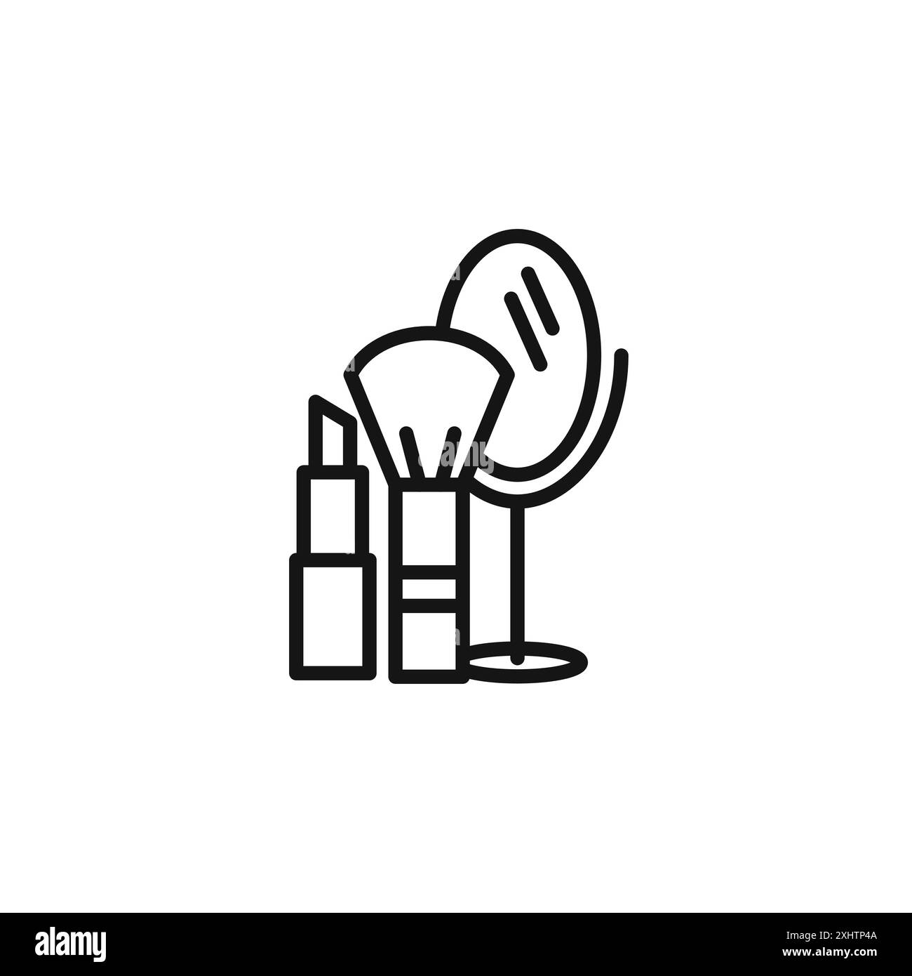 Make-up Icon Outline Kollektion oder Set in Schwarz-weiß Stock Vektor