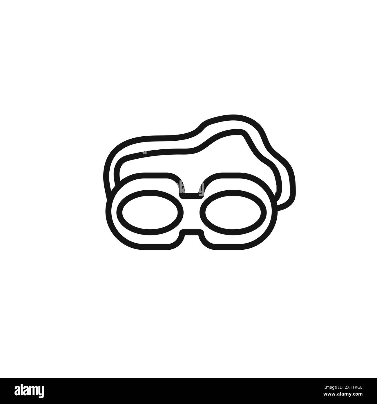 Schwimmbrille Icon Outline Kollektion oder Set in Schwarz-weiß Stock Vektor