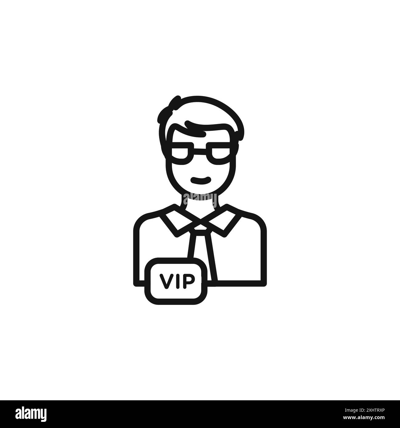 VIP Person Icon Outline Kollektion oder Set in Schwarz-weiß Stock Vektor