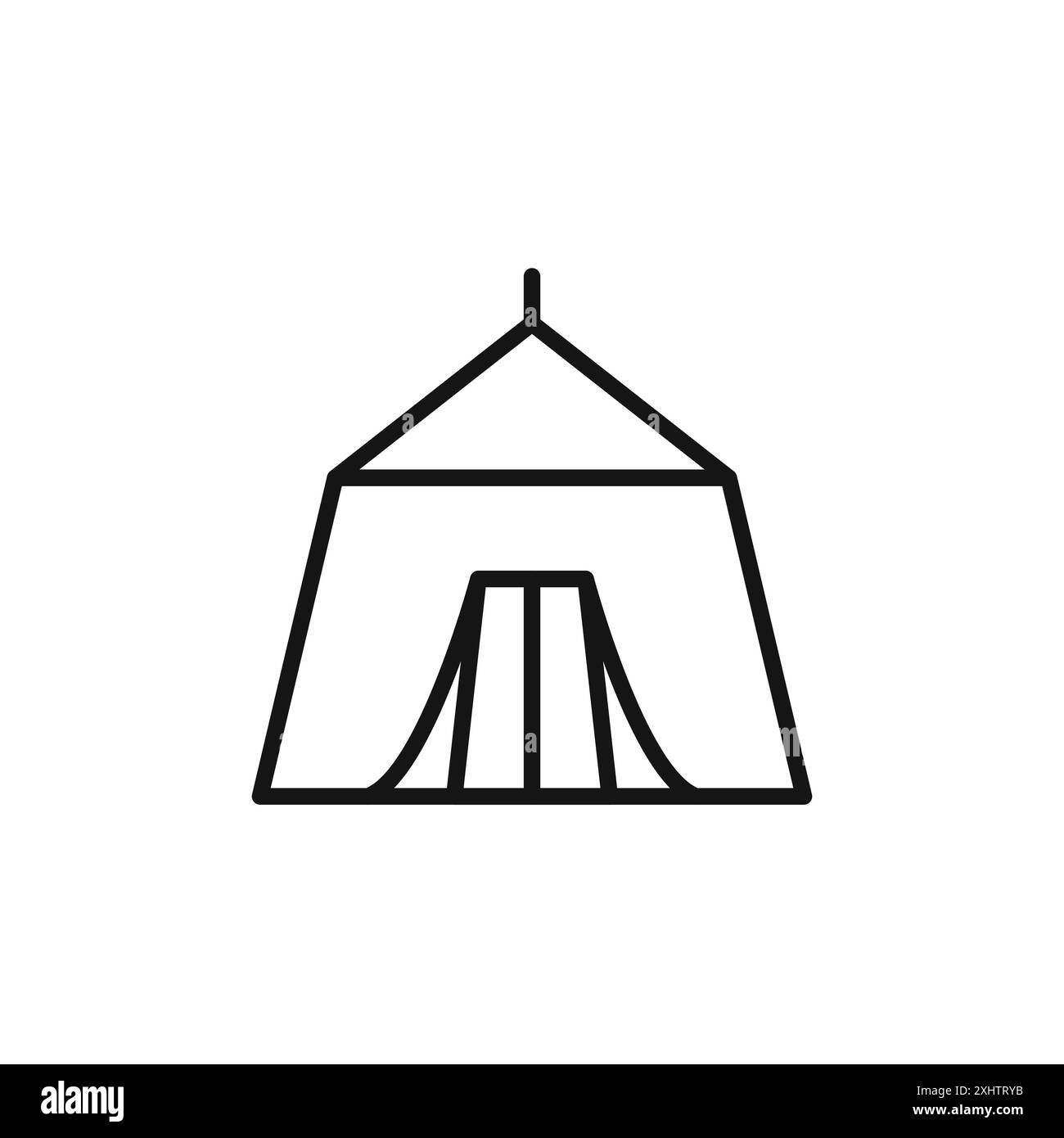 Zelt Icon Outline Kollektion oder Set in Schwarz-weiß Stock Vektor