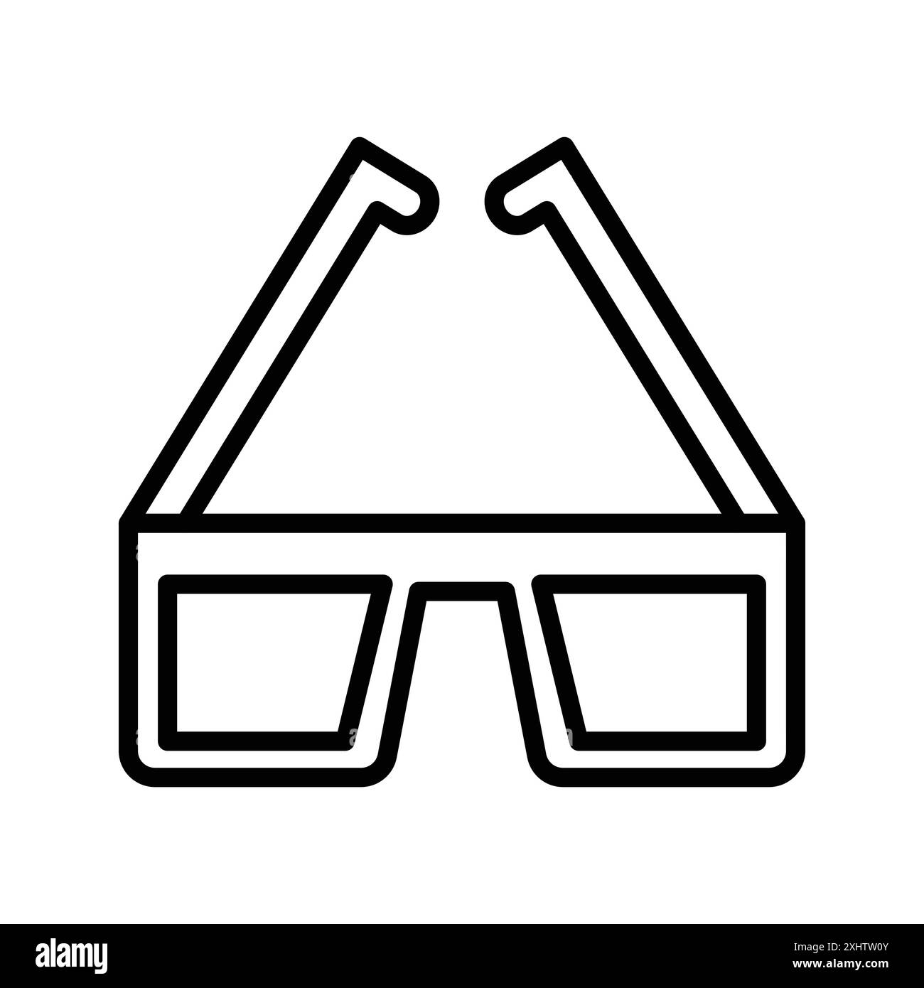 3D-Brille Icon Linear Logo Set Kollektion in Schwarz-weiß für Web Stock Vektor