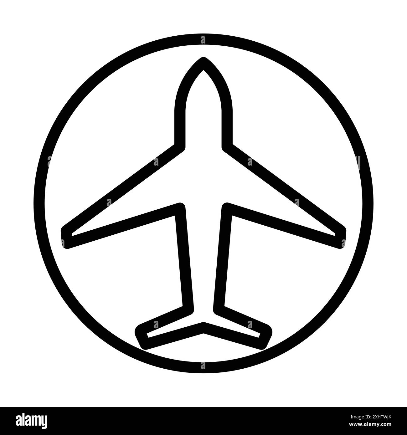 Lineare Logomarken-Kollektion für Flugzeugsymbole in Schwarz-weiß für Web Stock Vektor