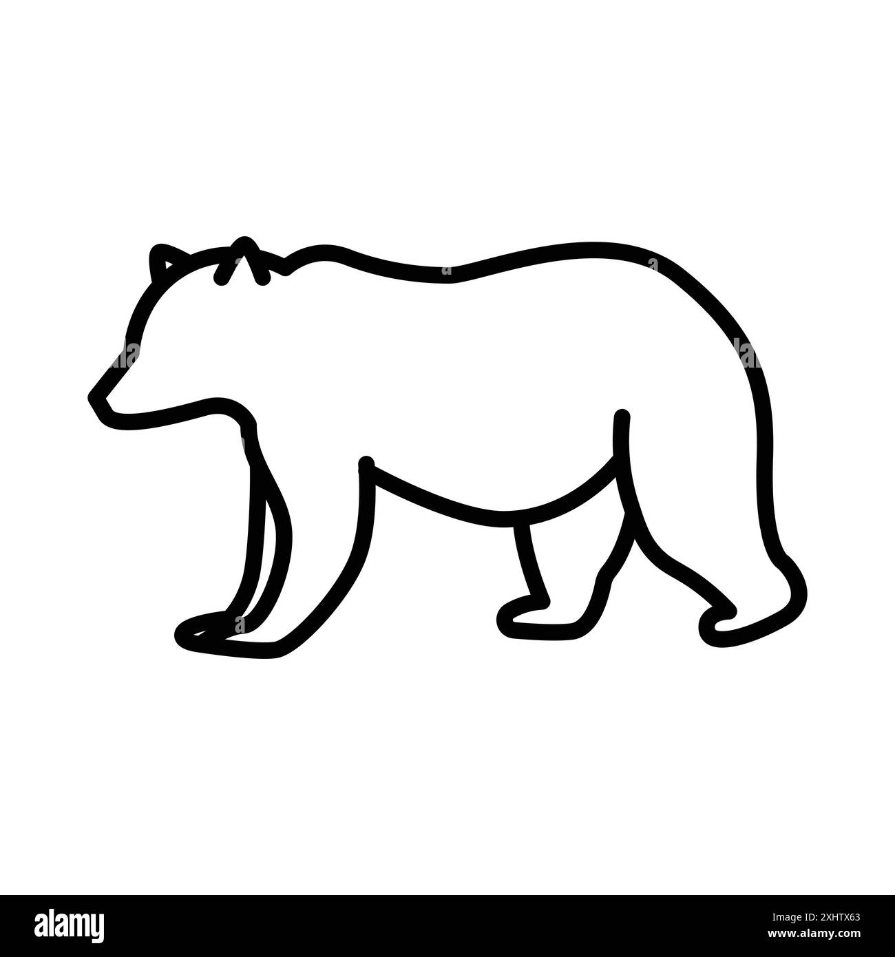 Set-Kollektion mit linearem Logo von Bear Icon in Schwarz-weiß für Web-Zwecke Stock Vektor