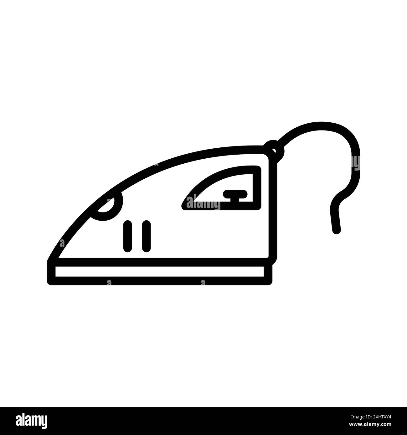 Die Kollektion „Electric Iron Icon“ mit linearen Logomarken in Schwarz-weiß für Web-Zwecke Stock Vektor