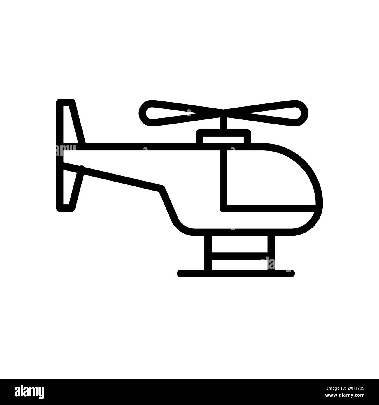 Helikopter Icon – Linear-Logo-Set-Kollektion in Schwarz-weiß für Web-Zwecke Stock Vektor