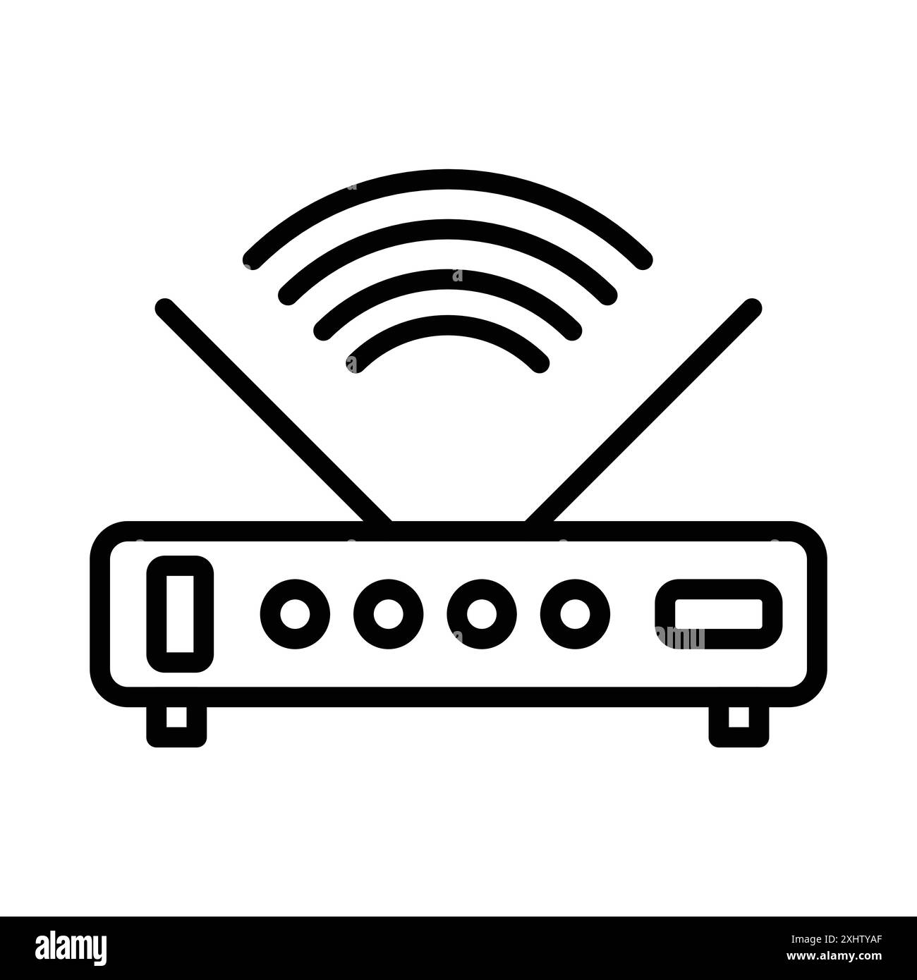 internet Router Symbol Linear Logo Set Sammlung in Schwarz-weiß für Web Stock Vektor