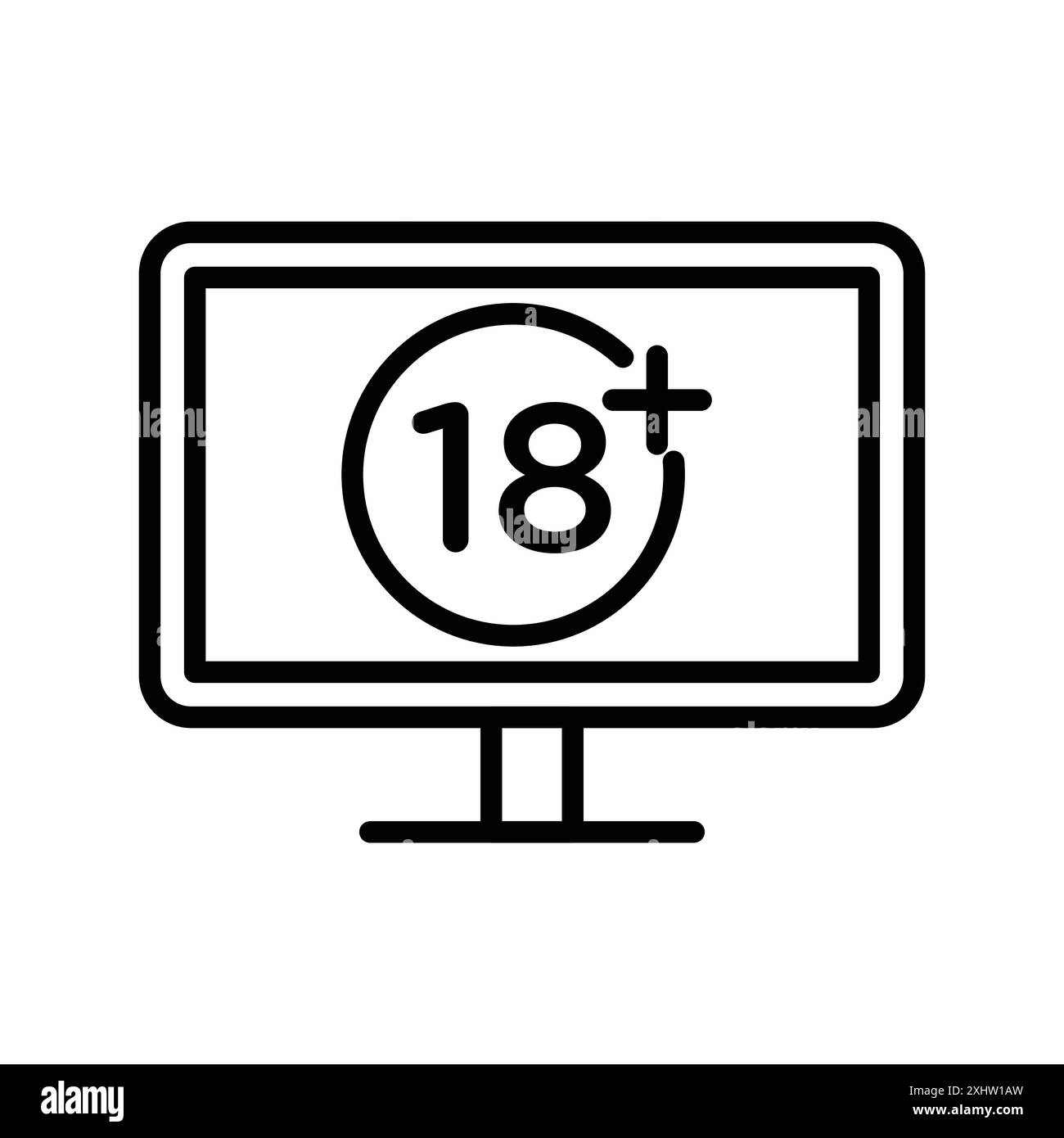 Plus 18 Movie Icon Linear Logo Set Kollektion in Schwarz-weiß für Web Stock Vektor