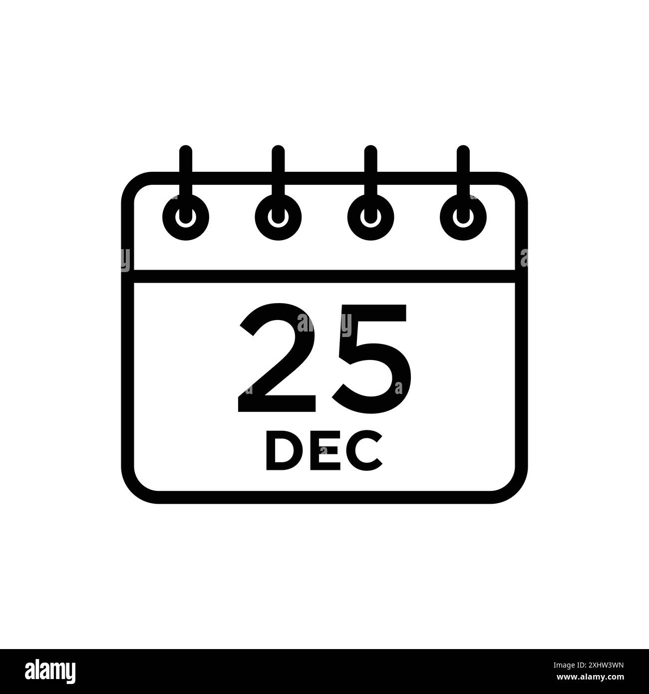 Kalender 25 dezember Symbol Vektor Design Temp[spät Stock Vektor