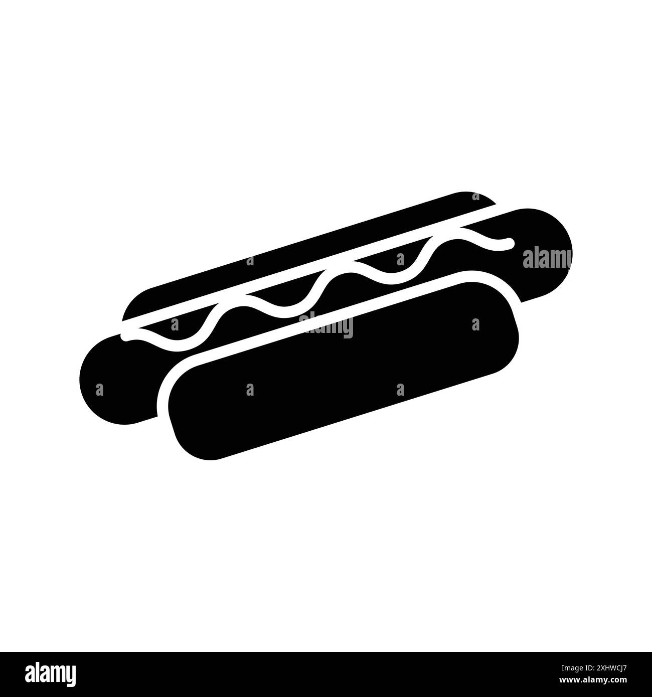 Hot-Dog-Symbol-Vektor-Designvorlage in weißem Hintergrund Stock Vektor