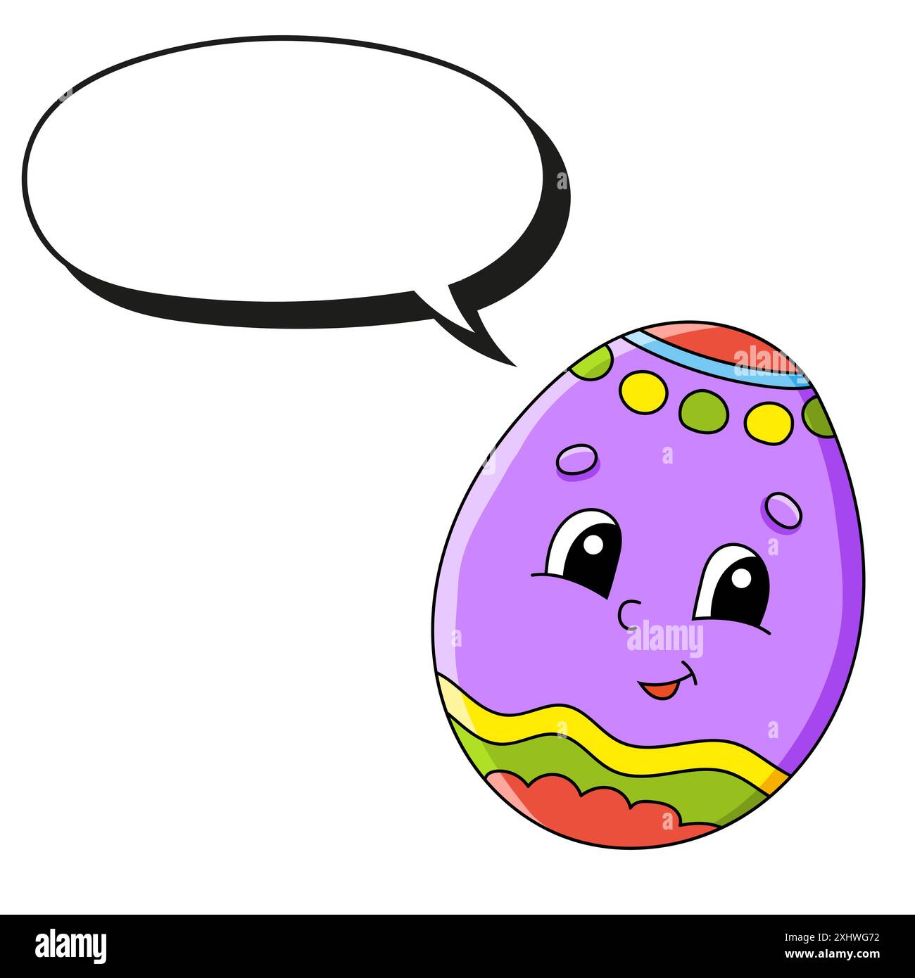 Sprachblase unterschiedlicher Form. Mit einer niedlichen Zeichentrickfigur. Handgezeichnet. Denkballons. Vektorillustration isoliert auf weißem Hintergrund. dood Stock Vektor