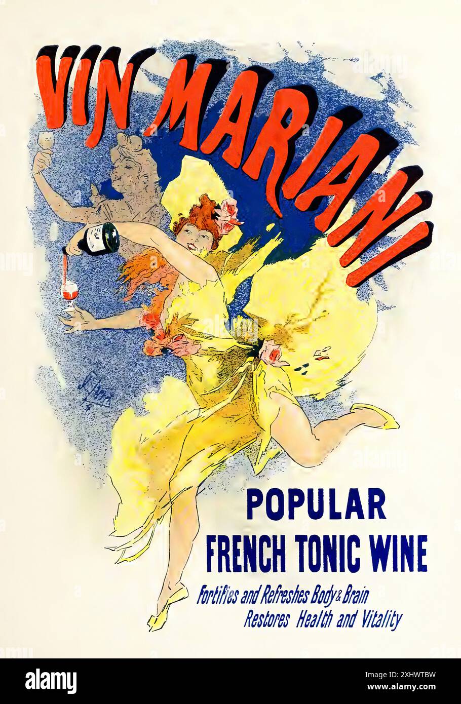 CHERET Jules Vin Mariani – French Belle Epoque Print Stockfoto