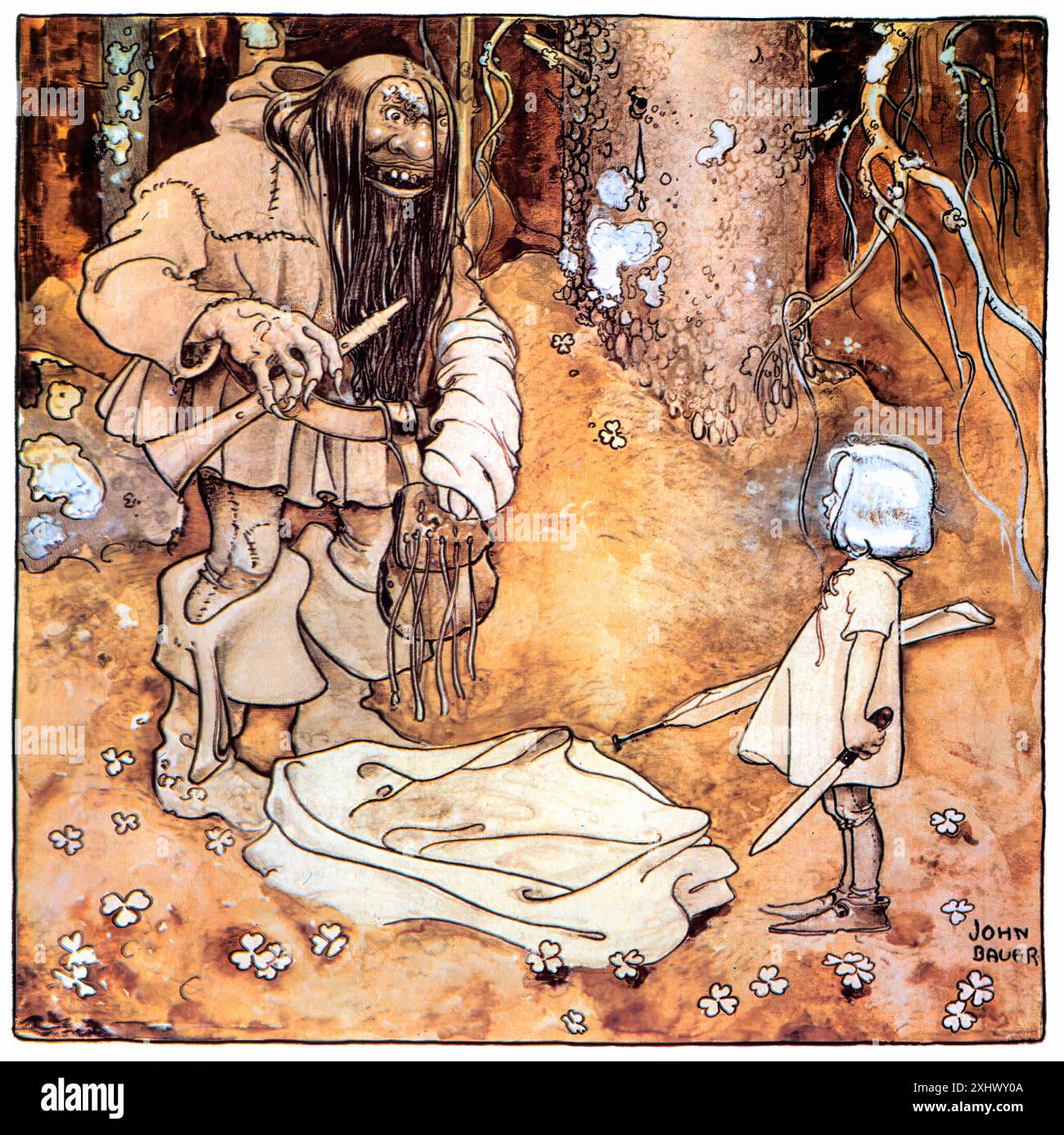 BAUER John the Old Troll of Big Mountain – Vintage-Illustration Stockfoto