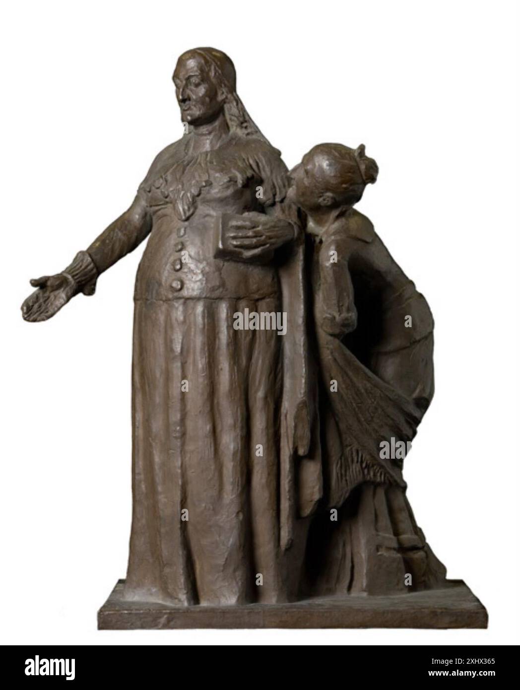 Leonora Christina unterstützt von ihrer Nichte bei ihrer Freilassung aus dem Gefängnis 1685 Zahrtmann, Kristian 1843–1917 Gruppe der Statuetten Ære være Leonora: Kristian Zahrtmann og Leonora Christina, Marianne Saabye=såbye, Kat. 41, afb. S. 86-87, Abb. 67, C 36538, [2006] Leonora Christina, unterstützt von ihrer Nichte bei ihrer Freilassung aus dem Gefängnis im Jahr 1685 Stockfoto