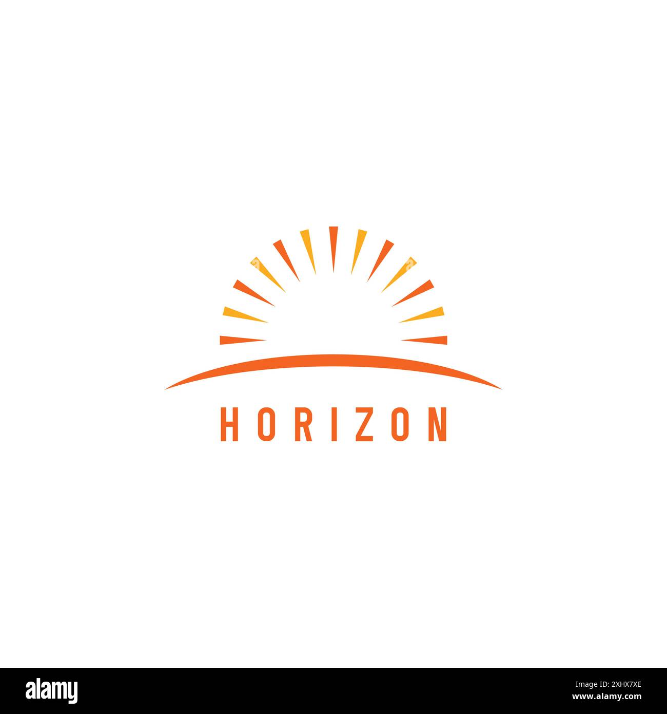 Horizon-Logo-Vorlage. Sun Logo-Design Stock Vektor