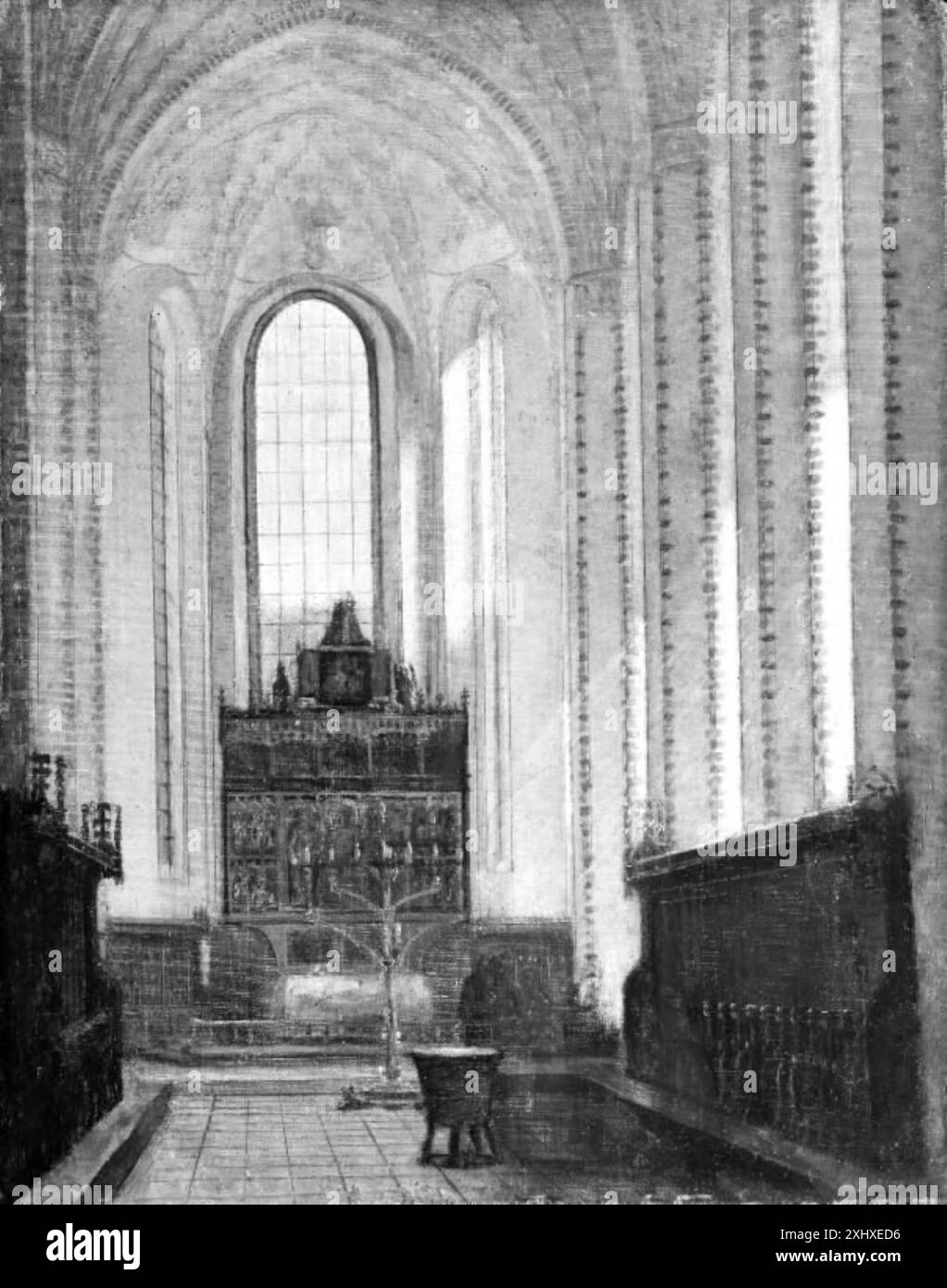 Der Chor in der Kathedrale von Aarhus Hansen-Aarslev, Jens 1847–1928 Gemälde Koret i Århus Domkirke Stockfoto