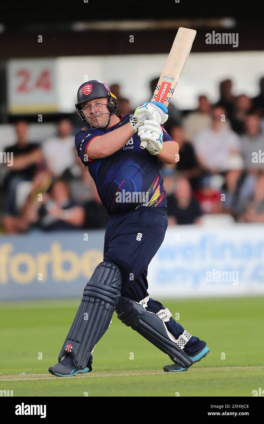 Adam Rossington in der Batting-Action für Essex während Essex vs Kent Spitfires, Vitality Blast T20 Cricket auf dem Cloud County Ground am 11. Juli 2024 Stockfoto