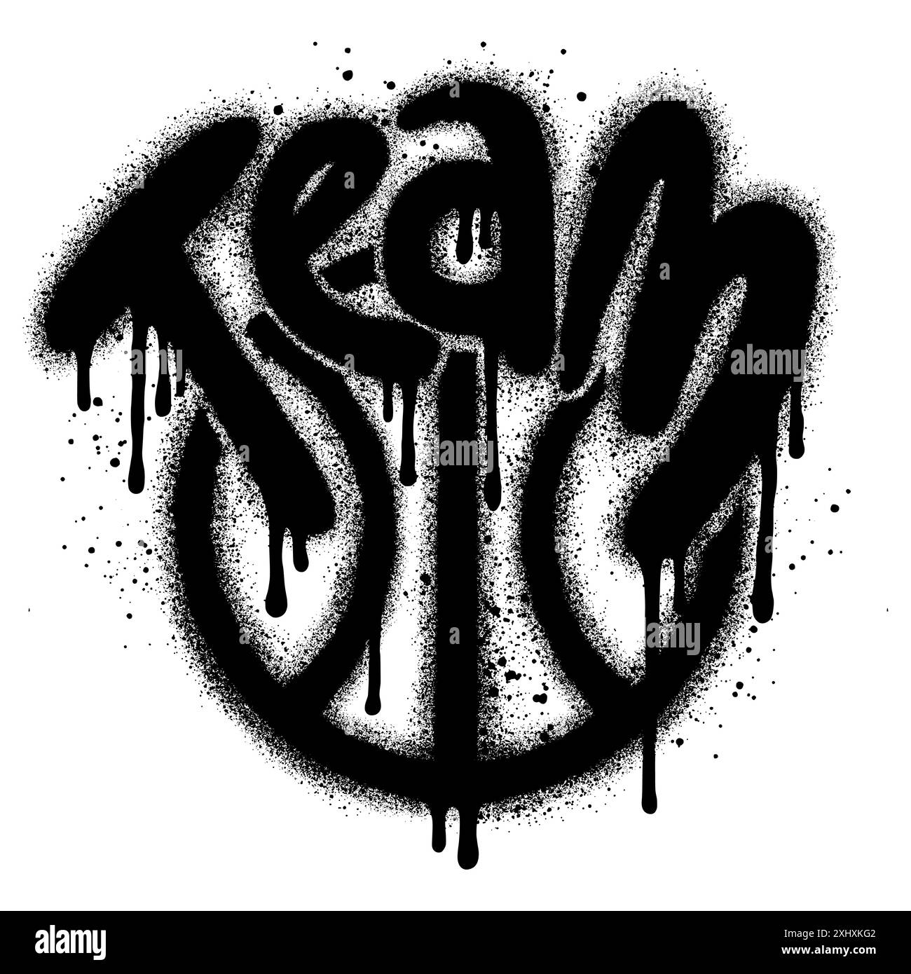 Basketball Team Graffiti mit schwarzer Sprühfarbe. Vektorabbildung. Stock Vektor