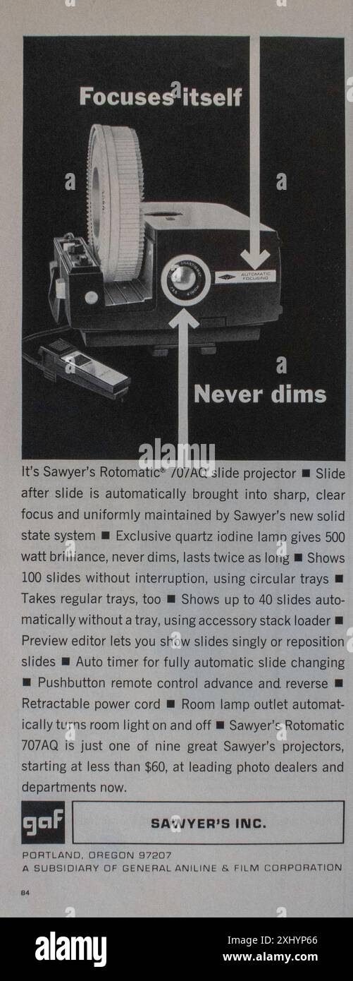 Vintage Life Magazine 1. Dezember 1967, Anzeige, USA Stockfoto