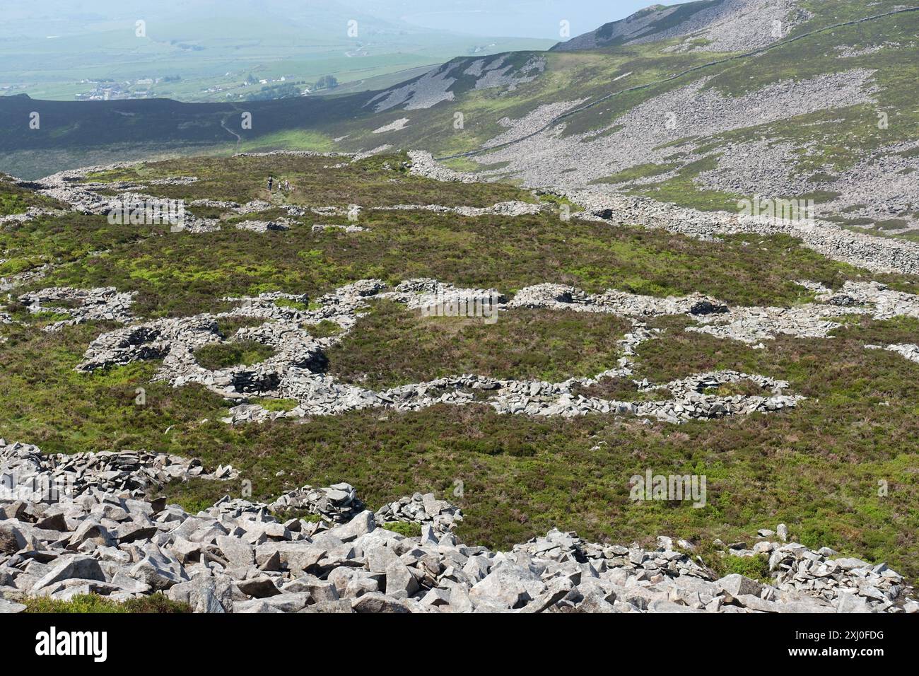 „Town of the Giants“ Hillfort Tre'r Ceiri, Yr Eifl Naturschutzgebiet, Nordwales Stockfoto