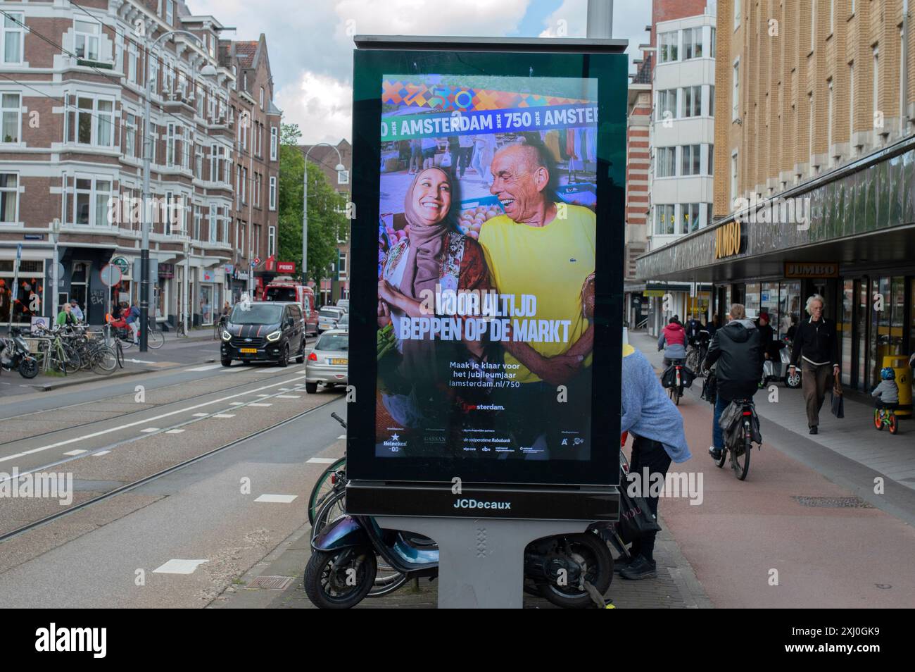 Billboard Gemeente Amsterdam 750 Jahre In Amsterdam Niederlande 8-7-2024 Stockfoto