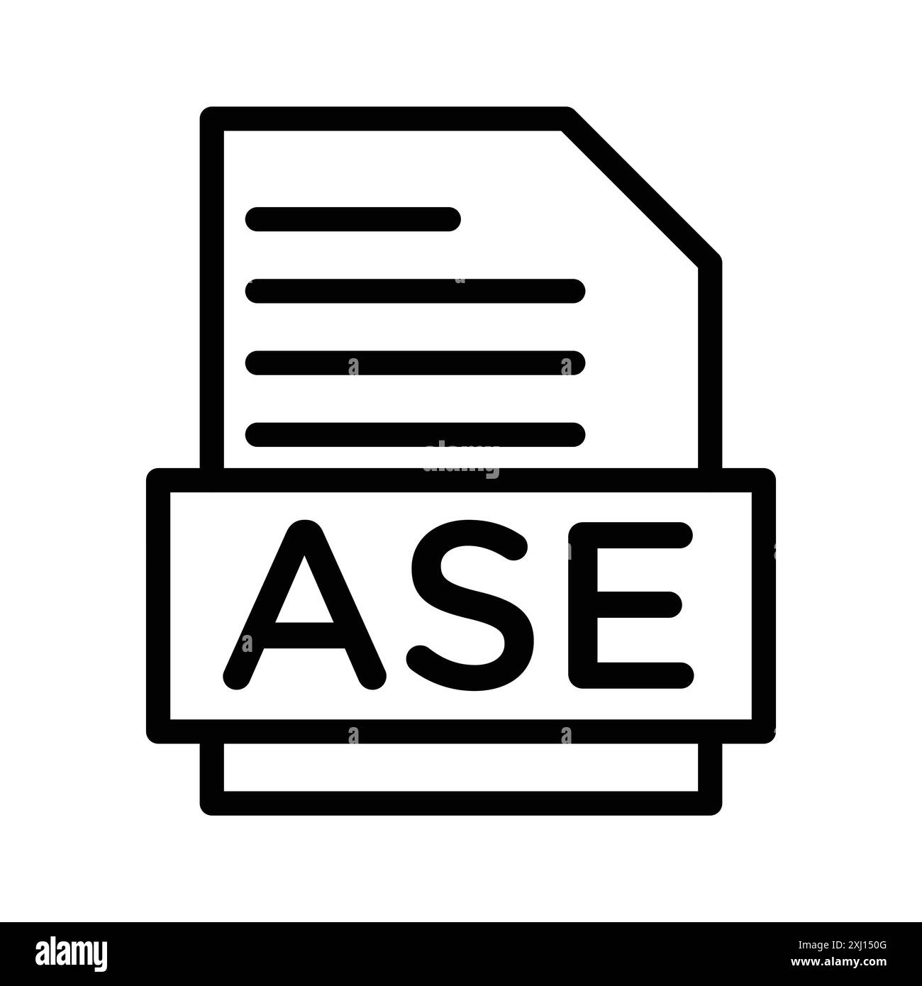 ASE File Document Symbol Linear Logo Markensatz Kollektion in Schwarz-weiß für Web Stock Vektor