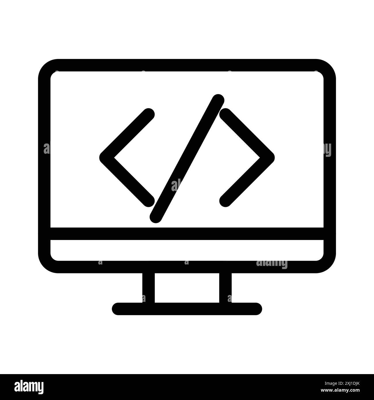 Codierprogramm Symbol lineare Logo-Set-Kollektion in Schwarz-weiß für Web Stock Vektor
