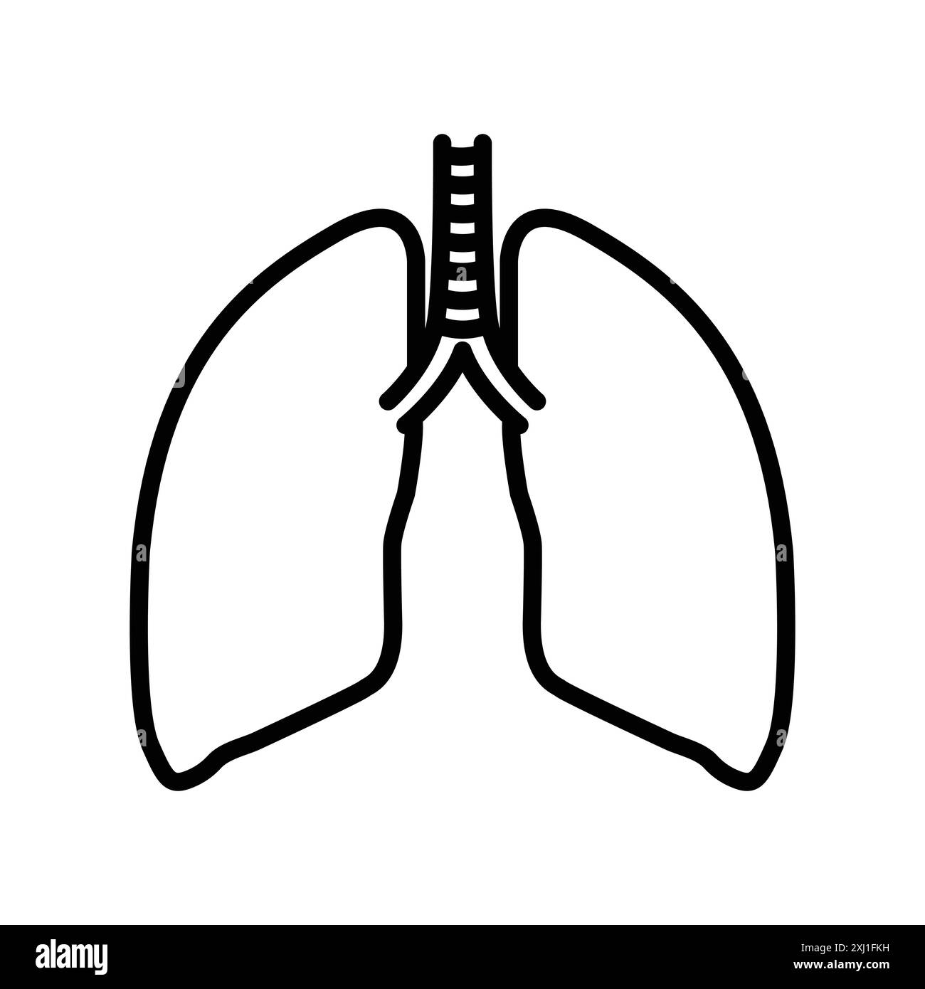 Lungen Icon Linear Logo Set Kollektion in Schwarz-weiß für Web Stock Vektor