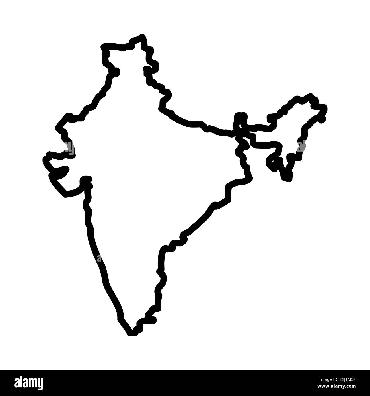 Indische Karte Icon Linear-Logo-Set-Kollektion in Schwarz-weiß für Web Stock Vektor