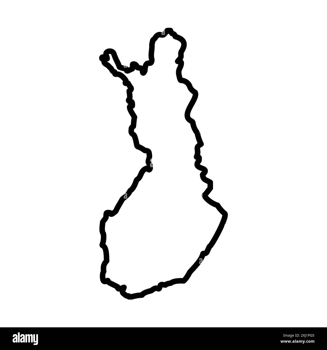 Map of Finland Icon Linear-Logo-Set-Kollektion in Schwarz-weiß für das Web Stock Vektor