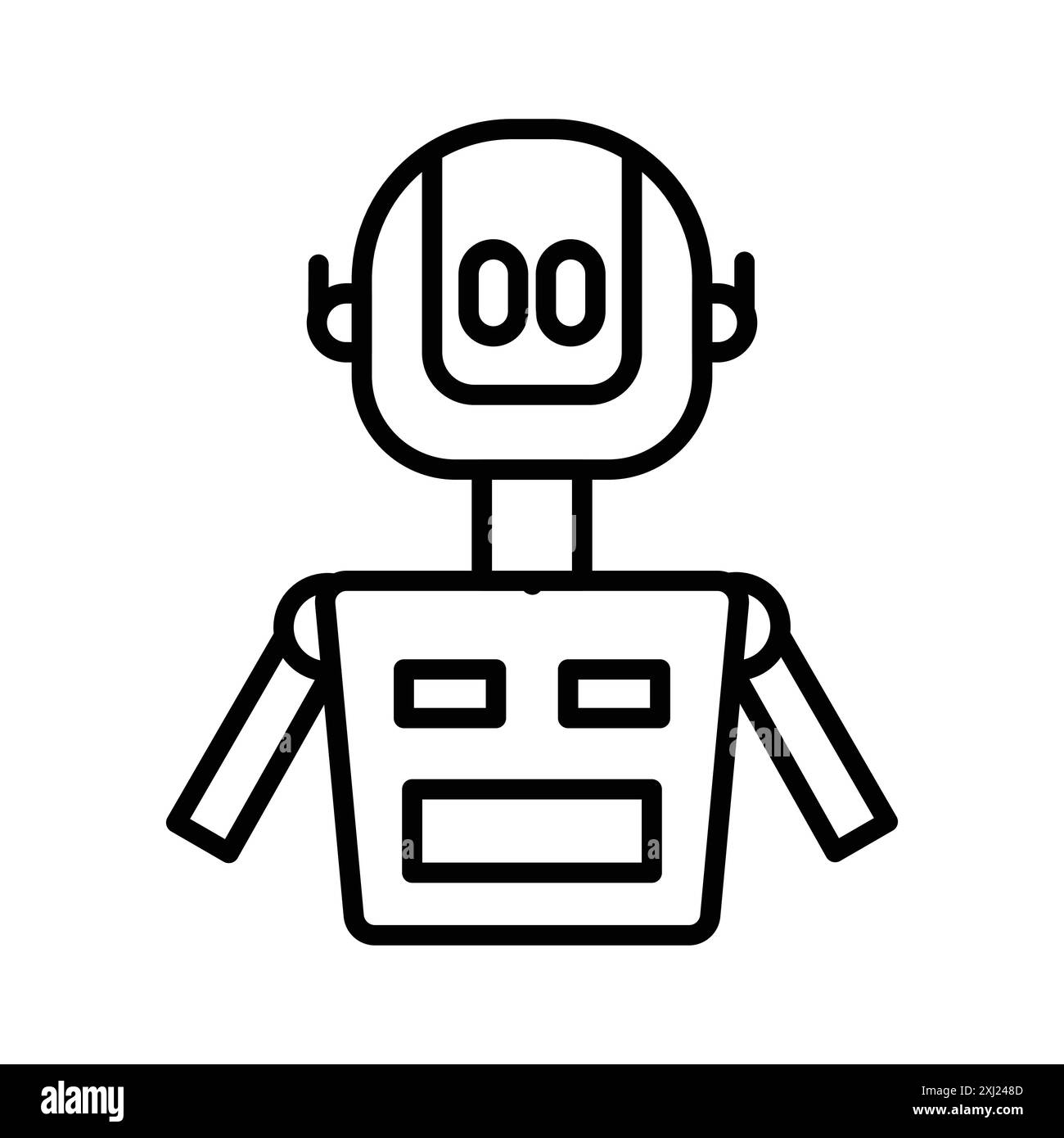 Robot icon Linear-Logo-Set-Kollektion in Schwarz-weiß für Web-Anwendungen Stock Vektor