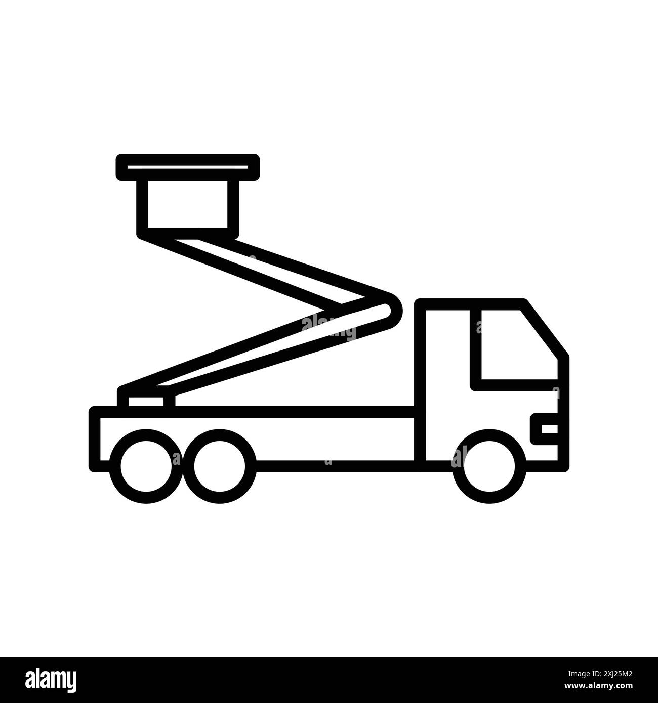 Rescue Truck Basket Icon Linear Logo Set Kollektion in Schwarz-weiß für Web Stock Vektor