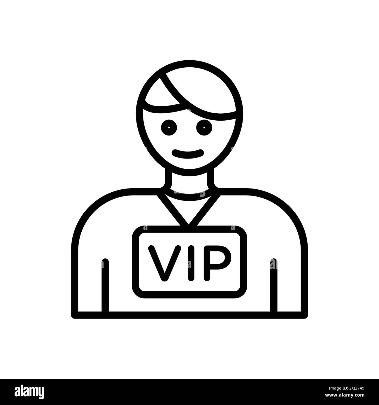 Lineare Logomarkensätze für vip Person Icon in Schwarz-weiß für Web Stock Vektor
