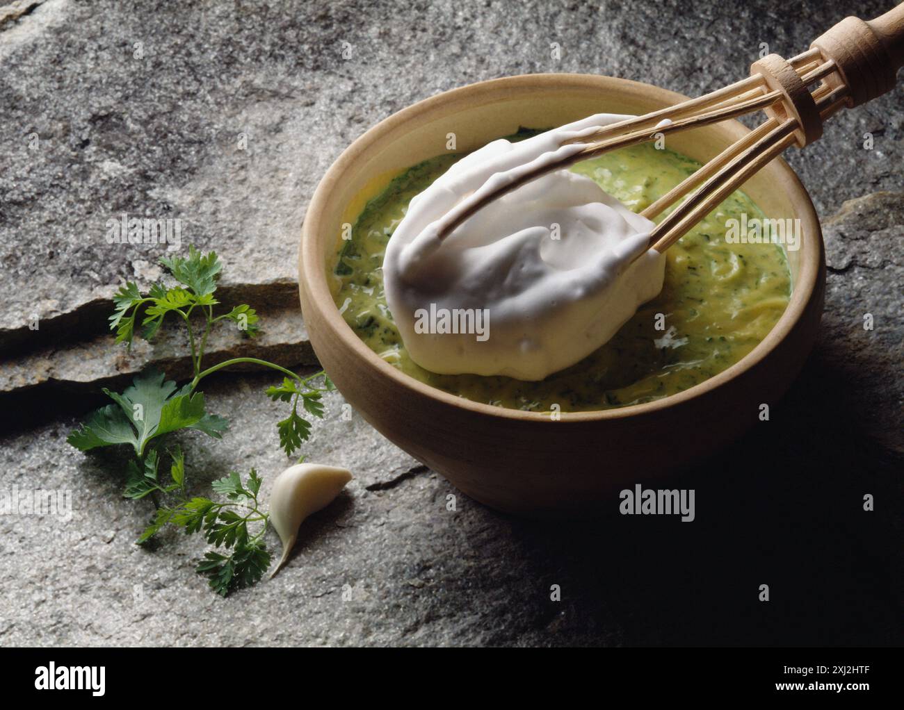 Knoblauch und Petersilie-sauce Stockfoto