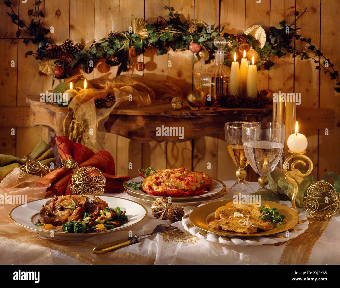 Weihnachtsmenü Stockfoto