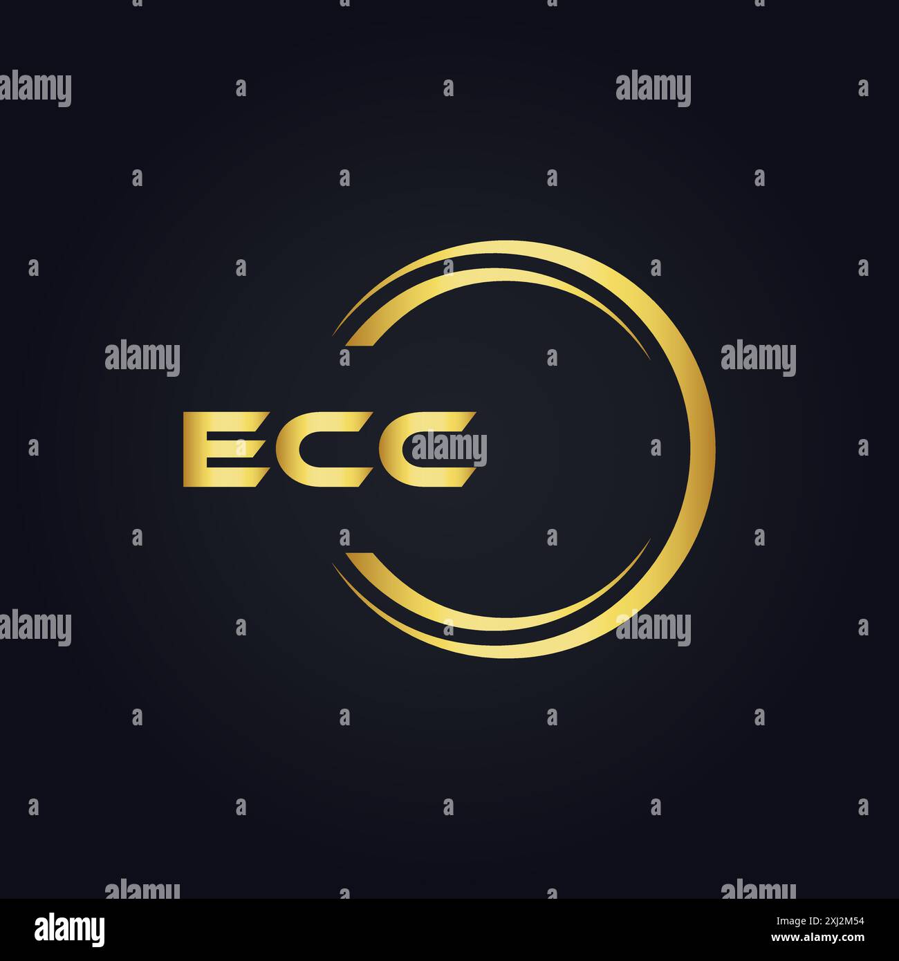 ECC-Logo. E C C-AUSFÜHRUNG. Weißer ECC-Buchstabe. ECC, E C C Letter Logo Design. E C Letter Logo in GOLD, GOLDEN LOGO, DREI, Stil. Letter-Logo-Set Stock Vektor