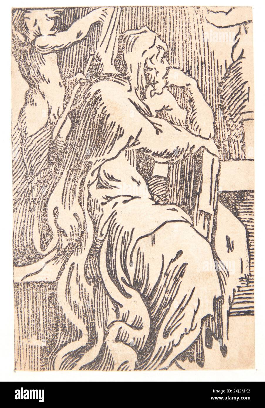 A Philosoph Trento, Antonio da 1500 - 1550, Parmigianino 1503 - 1540 Chiaroscuro Holzschnitt, Print the Illustrated Bartsch 48, italienische Chiaroscuro Holzschnitte, Caroline Karpinski, S. 237, 1, C 36237, 1983 DE Filosof Stockfoto