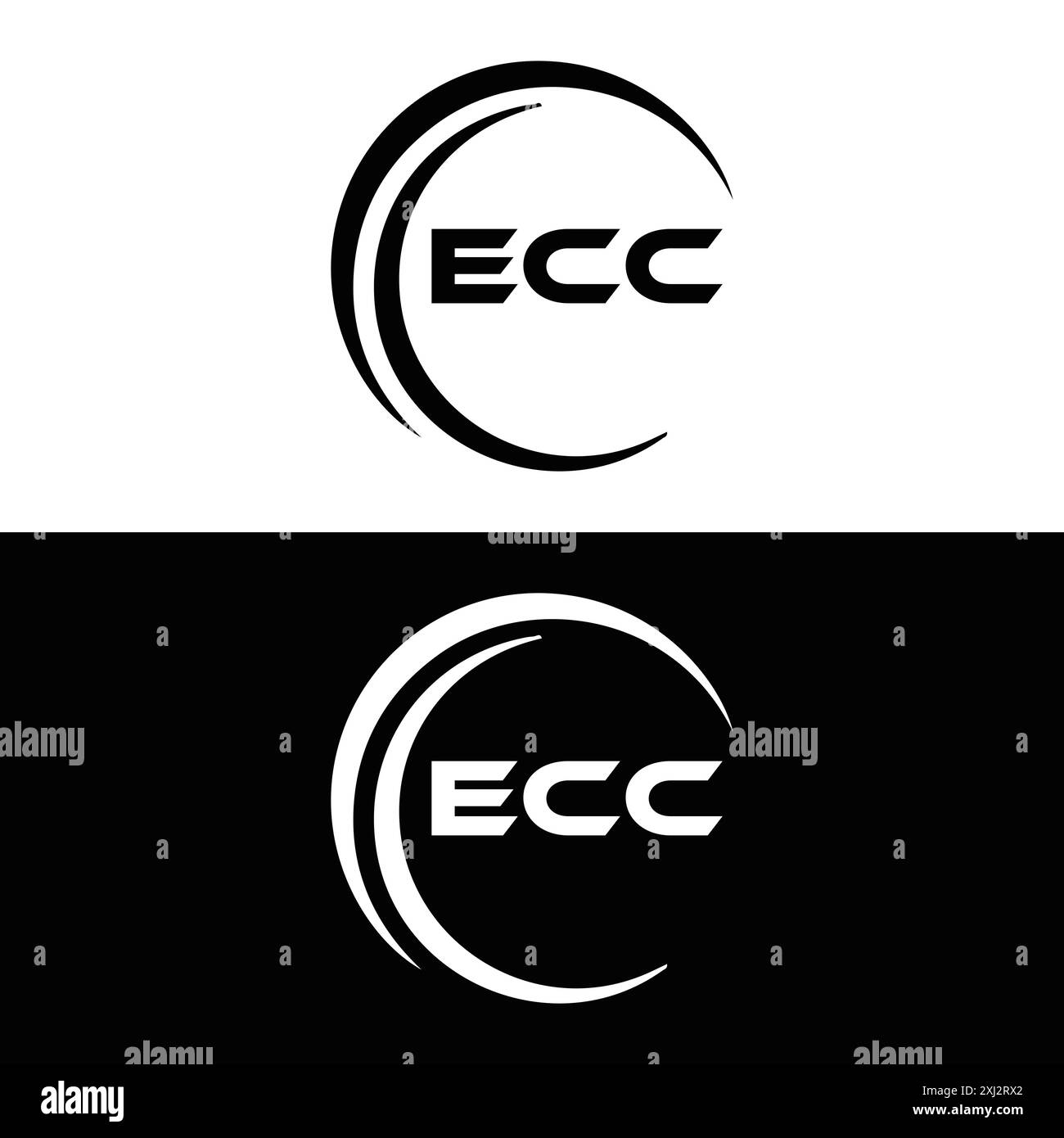 ECC-Logo. E C C-AUSFÜHRUNG. Weißer ECC-Buchstabe. ECC, E C C Letter Logo Design. E C Letter Logo in GOLD, GOLDEN LOGO, DREI, Stil. Letter-Logo-Set Stock Vektor