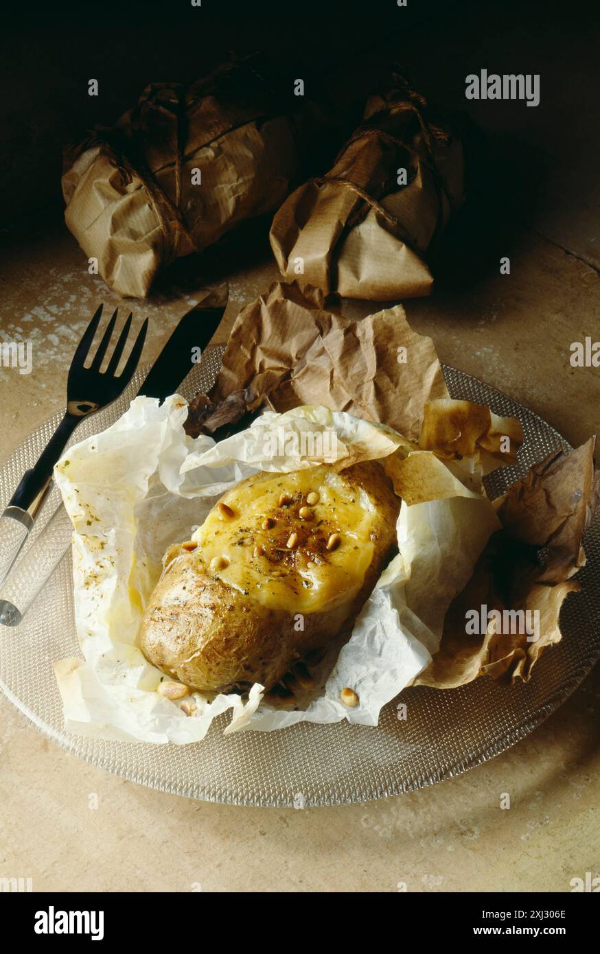 Kartoffelpapilloten Stockfoto