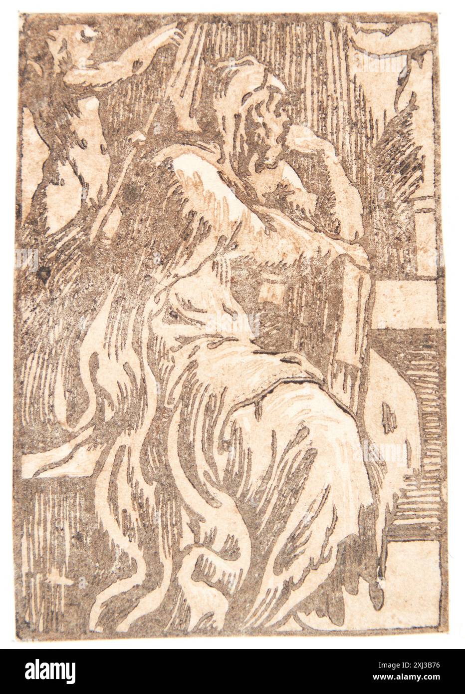 A Philosoph Trento, Antonio da 1500 - 1550, Parmigianino 1503 - 1540 Chiaroscuro Holzschnitt, Print the Illustrated Bartsch 48, italienische Chiaroscuro Holzschnitte, Caroline Karpinski, S. 237, 1, C 36237, 1983 DE Filosof Stockfoto