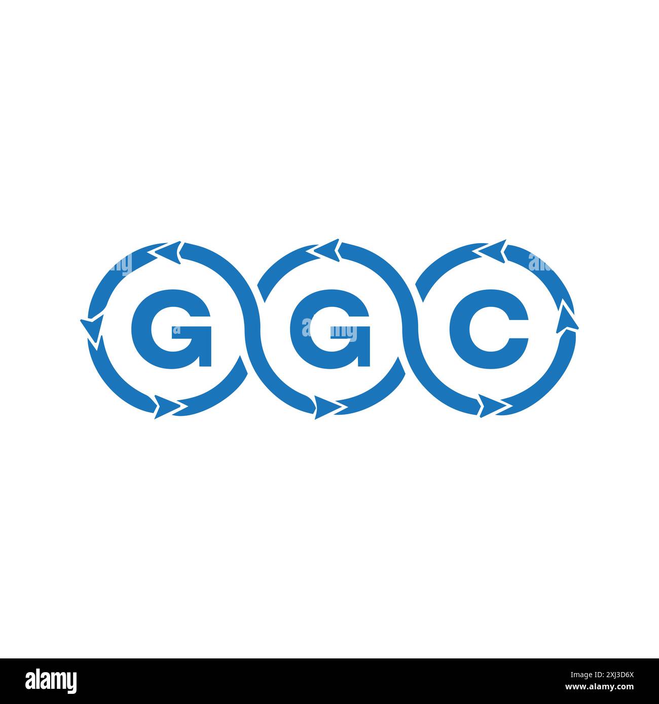 GGC-Logo. AUSFÜHRUNG G C. Weißer GGC-Buchstabe. GGC, G G C-Letter-Logo. Logodesign mit G C-Buchstaben in GOLD, GOLDENES LOGO, DREI, Stil. Letter-Logo-Set Stock Vektor