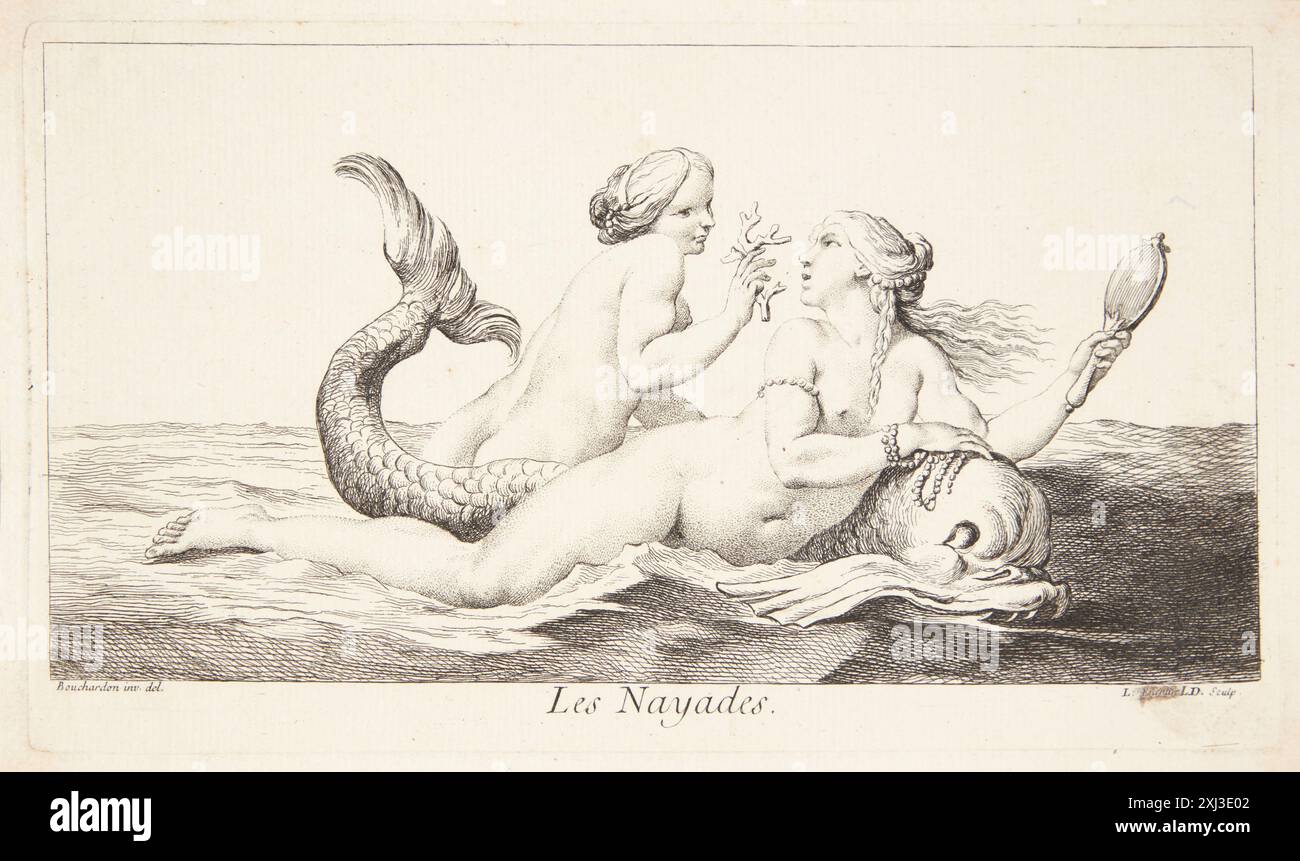 Najaderne (nayades) Enentier, L. 1750 - 1799, Bouchardon, Edmé 1698 - 1762 Etching, Print Najaderne (Les Nayades) Stockfoto